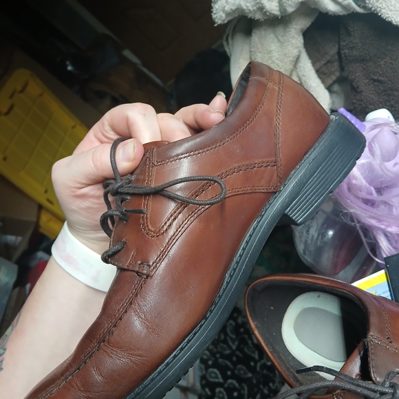 Rockport Brown Leather Lace-Up Oxfords for Men main image 4